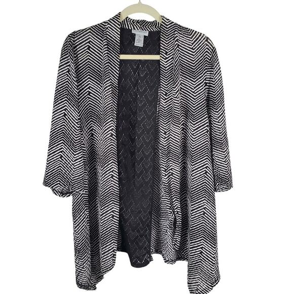 Catherine's Women's Plus Size 1X Asymmetrical Hem Open Front Cardigan Casual - Picture 1 of 7